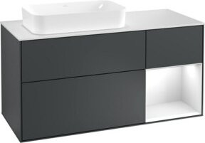 V&B Waschtischunterschrank Finion in Mattblau lackiert, Breite: 120 cm, Tiefe: 50,1 cm, Höhe: 50,1 cm - Bild 1