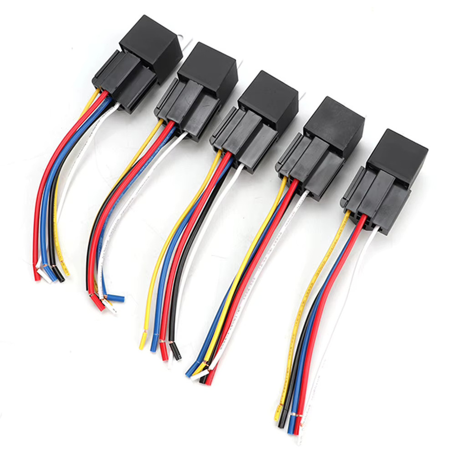 5er Set 12V Auto Relais 40A SPDT 5 Pin mit Steckschlüsselsatz in Schwarz - Bild 2