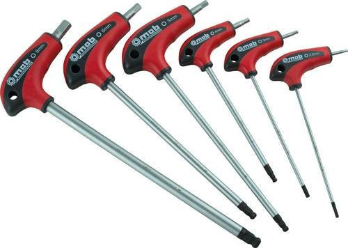 Peddinghaus Winkelschraubendreher-Set Hex in Rot aus Chrom-Vanadium und Edelstahl mit den Größen 3 mm, 4 mm, 5 mm, 6 mm und 8 mm - Bild 1