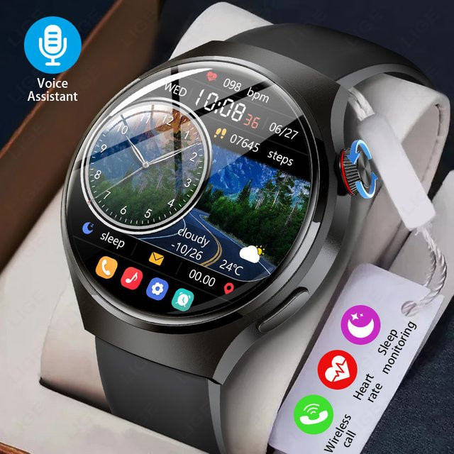 LIGE Smartwatch, Grau, Silikon, 3 ATM, Herren - Bild 1