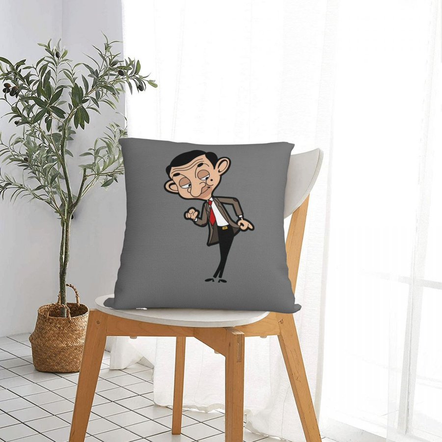 Mr Bean Quadratischer Kissenbezug aus Peach Skin für Sofa und Wohnzimmer, B/B: 18 x 18 cm, 1 Stück - Bild 2