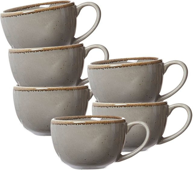Ritzenhoff & Breker Espressotassen Taste, 6er Set, Grau, Keramik, 95 ml - Bild 1