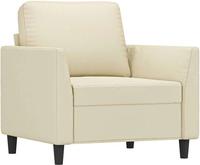 vidaXL Sessel in Beige aus Kunstleder mit 360 Grad Drehsitz und Armlehnen - Bild 1