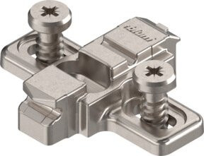 Blum CLIP Montageplatte kreuzförmig in Zink, 3 mm, vernickelt, Farbe Silber - Bild 1