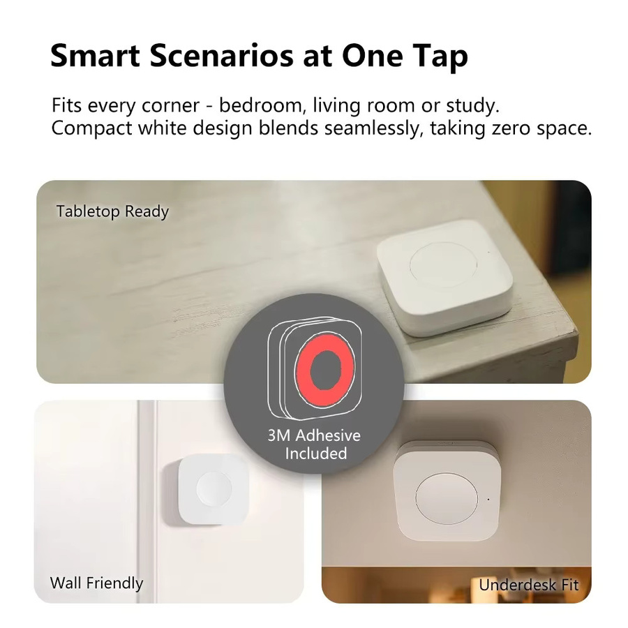 Aqara Kabelloser Mini-Schalter Zigbee-Sensor in Weiß zur intelligenten Ein-Tasten-Steuerung kompatibel mit Mi Home App und HomeKit - Bild 5
