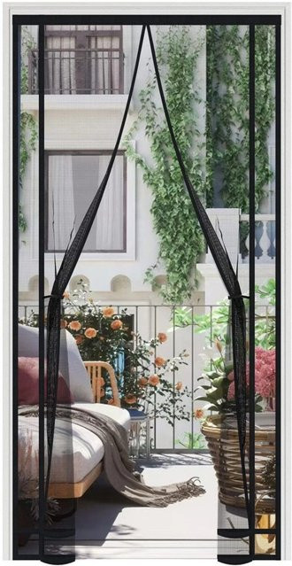 Sekey Magnetisches Fliegengitter für die Balkontür als Insektenschutz in Schwarz, B/H: 90 x 200 cm - Bild 1