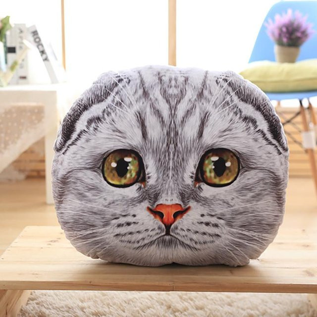 Yiran Health & Beauty Scottish Fold Katze Plüschkissen, 40cm, Grau - Bild 1