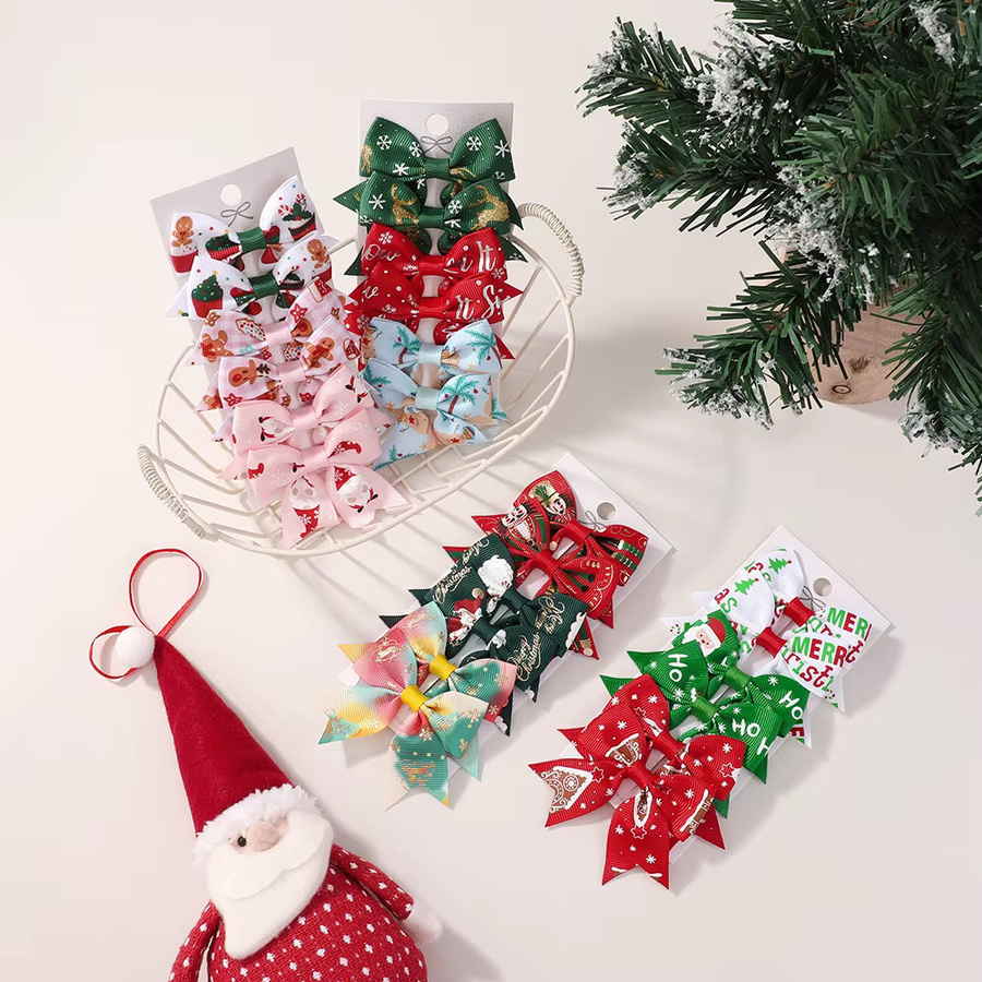 HAHAYL Haar Clips Set für Kinder, 6 Stück, Weihnachtsmuster - Bild 3