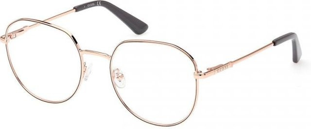 Guess GU2933 Korrektionsbrille, Vollrand, Rund, Metall, Shiny Rose Gold/Grey, Damen - Bild 1