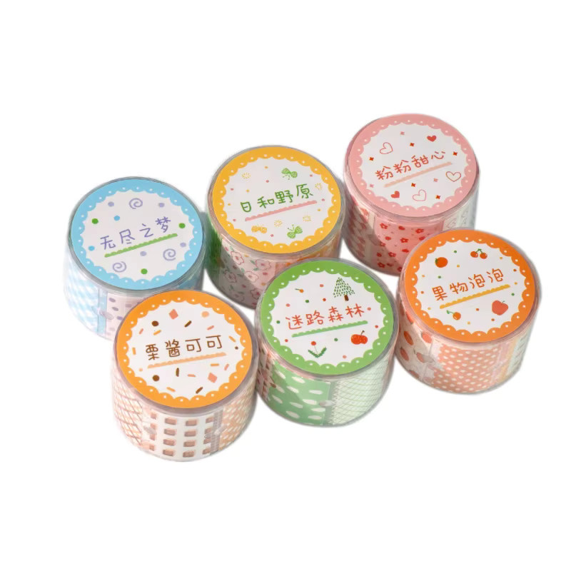 Dekoratives Kawaii-Cartoon-Etikettenband in Multicolour, 1 Rolle, B: 3 cm, L: 200 cm - Bild 2