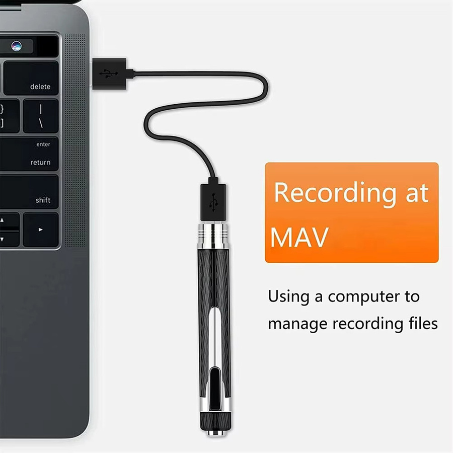 KIDKD Tragbarer digitaler Diktierstift als Mini USB MP3-Player mit 32GB Speicher in Schwarz - Bild 2