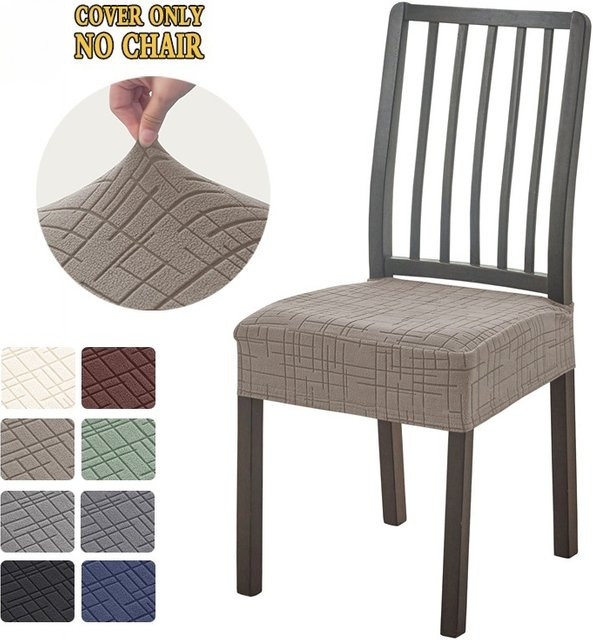 WANERQU Jacquard Stuhlhussen elastisch und schmutzabweisend für Esszimmerstühle - Bild 1