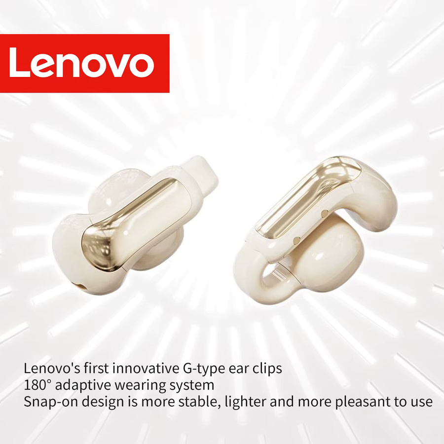 Lenovo Bluetooth 5.4 Ohrclip-Kopfhörer mit ANC-Geräuschunterdrückung und geringer Latenz in Schwarz - Bild 2