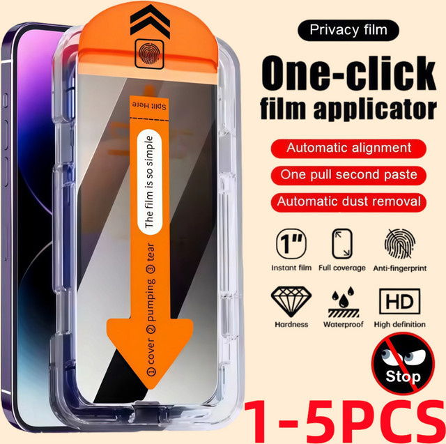 Anti-Spy Panzerglas Displayschutz für Apple iPhone 17 Pro Max 16 15 14 13 12 11 XS Air in Transparent - Bild 1