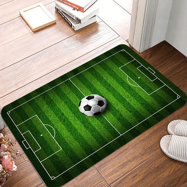 Lodestar Fußmatte mit Tennis- und Fußballplatz-Muster, mehrfarbig, rutschfest und waschbar, B/T: 50 x 30 cm - Bild 1