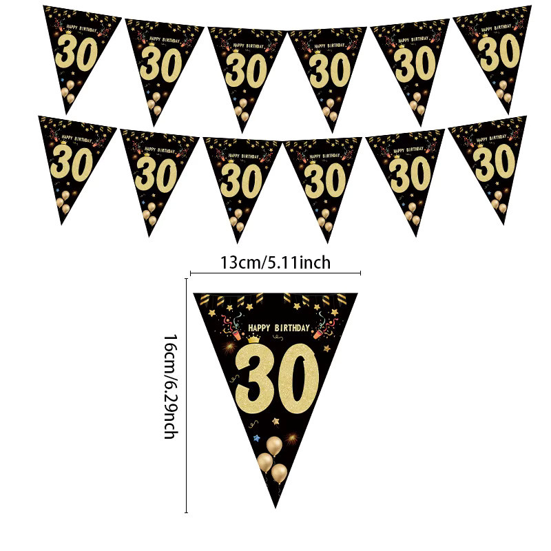 WEIGAO Papierbanner Girlande in Gold und Schwarz für Geburtstagsparty und Jubiläum im Art Deco Stil - Bild 2