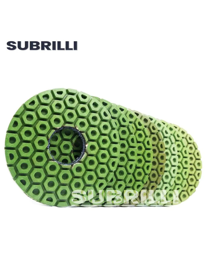 SUBRILLI 7 Stück Diamant-Kanten-Polierpads für Keramik, Glas und Granit, Durchmesser: 12,7 cm, Grün, Nassschleifpads flexibel und aggressiv - Bild 3
