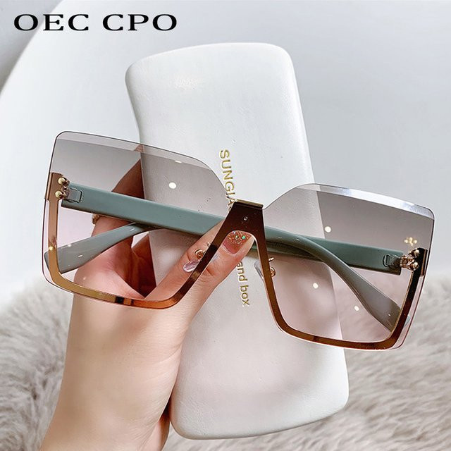 OEC CPO Sonnenbrille, randlos, square, Metall, braun, Unisex - Bild 1