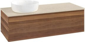 V&B Waschtischunterschrank Antao ohne Frontstruktur in Walnut, B/T/H: 120 x 50 x 50 cm - Bild 1