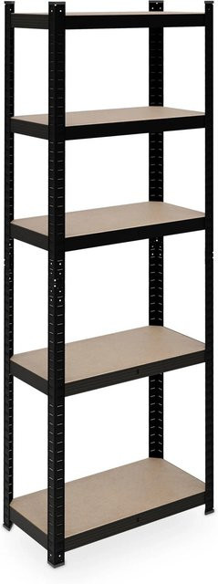 Relaxdays Schwerlastregal aus Stahl mit 5 verstellbaren Ebenen in Schwarz, Höhe: 180 cm, Breite: 60 cm, Tiefe: 30 cm - Bild 1