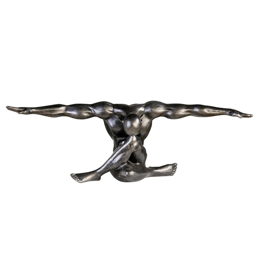 Gilde Skulptur Cliffhanger Silberfarben H: 61 cm, B: 20 cm, T: 19 cm - Bild 2