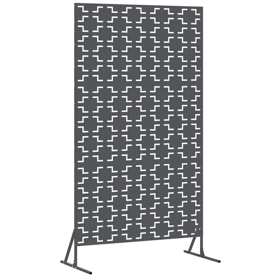 vidaXL Sichtschutz Paravent aus Stahl in Anthrazit, B/T/H: 100 x 50 x 180 cm - Bild 2