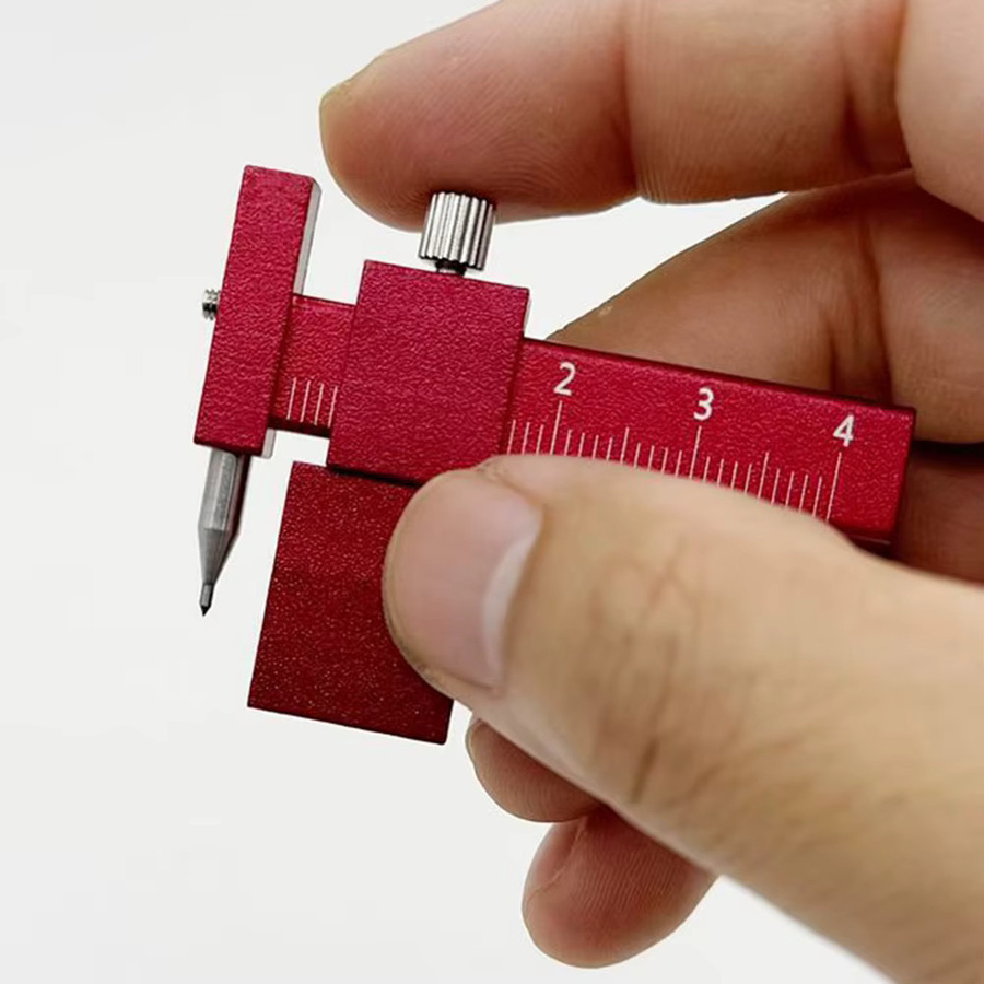 Paralleles Anreißlineal aus Metall in Rot für konturisometrische Modellierungen - Bild 4