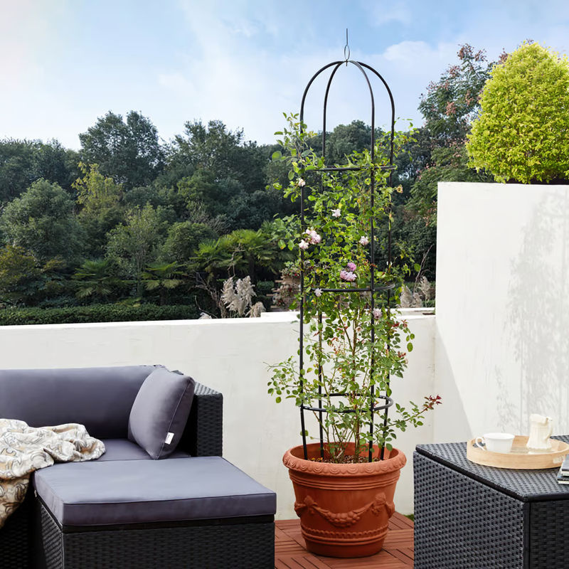Gardebruk Rosensäule 6er-Set aus Metall in Schwarz, H: 200 cm, B: 40 cm - Bild 2