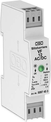 OBO Bettermann VF12-AC DC Blitzbarriere in Weiß - Bild 1