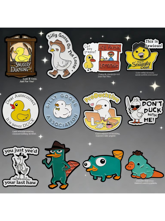 Bandai Brosche Enten, Legierung, Bunt, Unisex - Bild 4