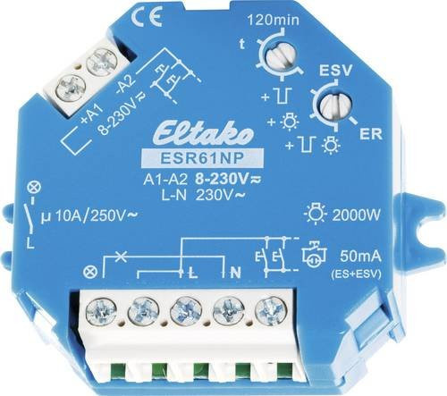 Eltako Stromstoßschalter 1S ESR61NP-230V+UC in Blau für den Unterputz-Einbau - Bild 1