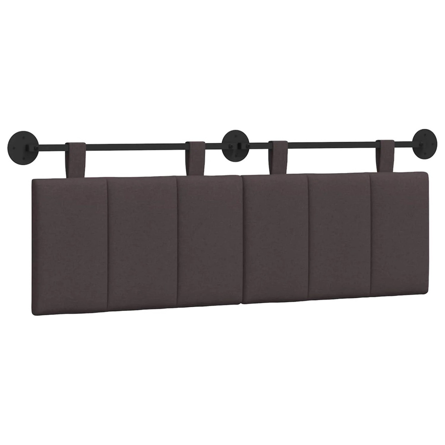 vidaXL Hängendes Kopfteil aus Stoff in Braun und Grau mit Streifenmuster, Breite: 130 cm, Höhe: 55 cm, Tiefe: 5 cm - Bild 2