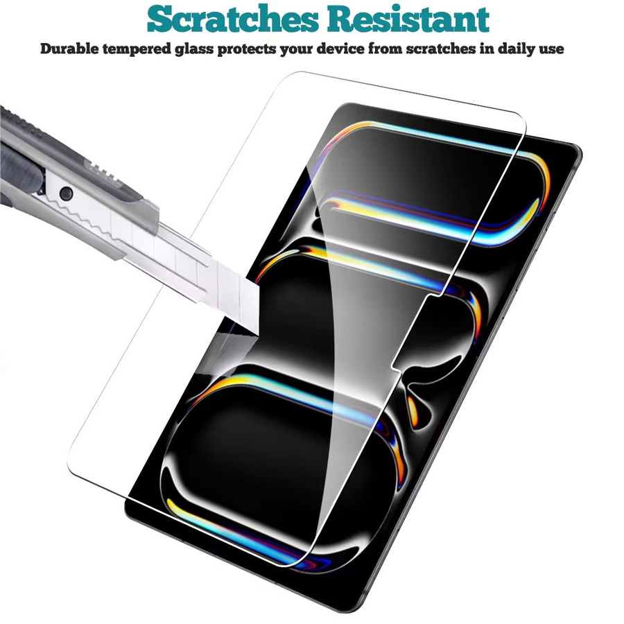Displayschutz aus gehärtetem Glas für Apple iPad Pro 12.9 11 M3 M5 2025 sowie iPad Air 13 11 2024 M4 M2 Air 5, transparent, kratzfest - Bild 2