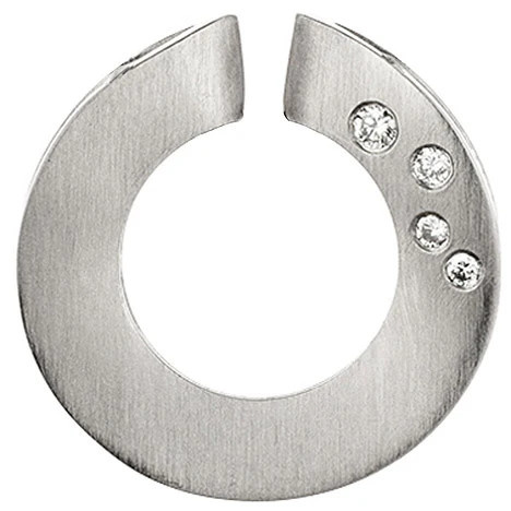 Colfem Anhänger 950 Platin, rund, mattiert, Diamant, Brillanten, Weiß, Unisex - Bild 1