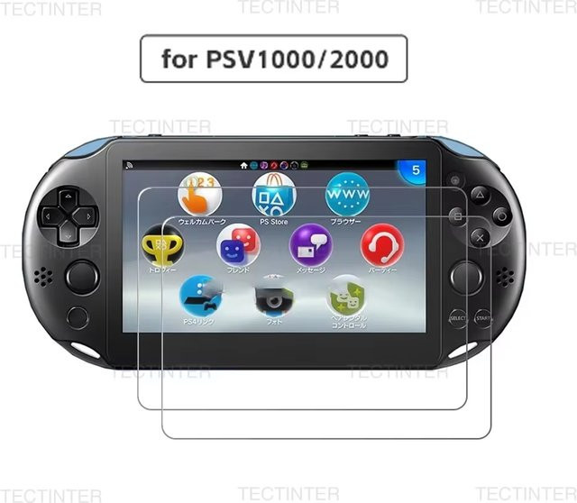2 Stück Premium Displayschutzfolie aus gehärtetem Glas für Sony PlayStation PS Vita 1000 und PS Vita 2000, transparent - Bild 1