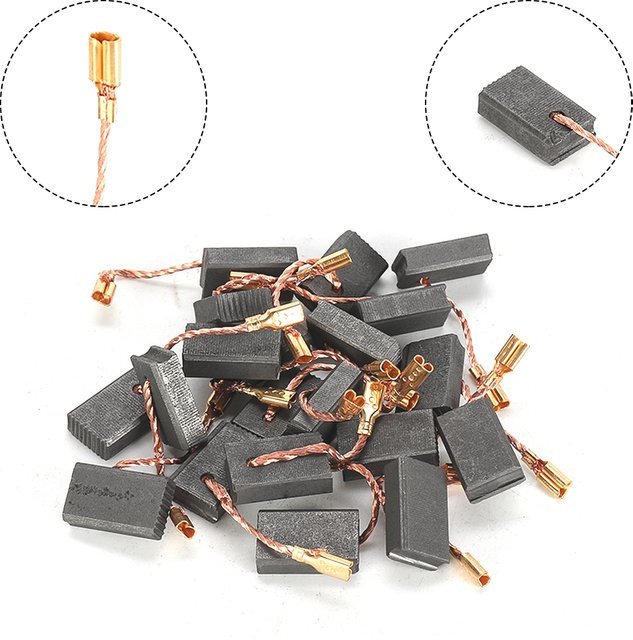 20 Stück Kohlebürsten aus Carbon für Bosch 125 Winkelschleifer, Farbe: Grau, Maße: 5 x 10 x 15 mm - Bild 1