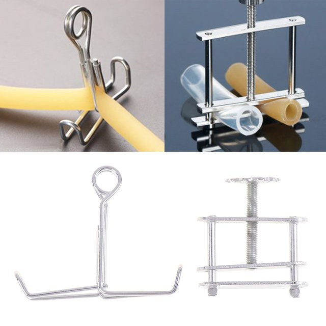 Lab Hoffman Schlauchklemme Wasserstopper Spiralschlauchklemme in Silber zur Durchflussregulierung für Gummischläuche - Bild 1