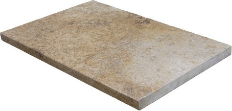 WOHNRAUSCH Beckenrandsteine Sunniva aus Travertin, Farbe: braun/orange/gelb/beige, B: 61 cm, T: 40,6 cm, H: 3 cm, gefast - Bild 1