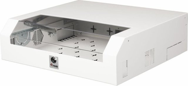 Equip Slim Flex 19 Zoll Schrank 5HE Wandmontiertes Regal in RAL7035 Grau mit Sperrschloss und Ablageschienen (ESF-05-G) - Bild 1