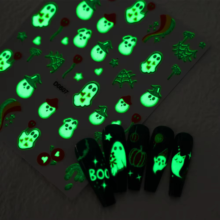 HotPress Nagelaufkleber Halloween, 3D Leuchtend, Unisex - Bild 1