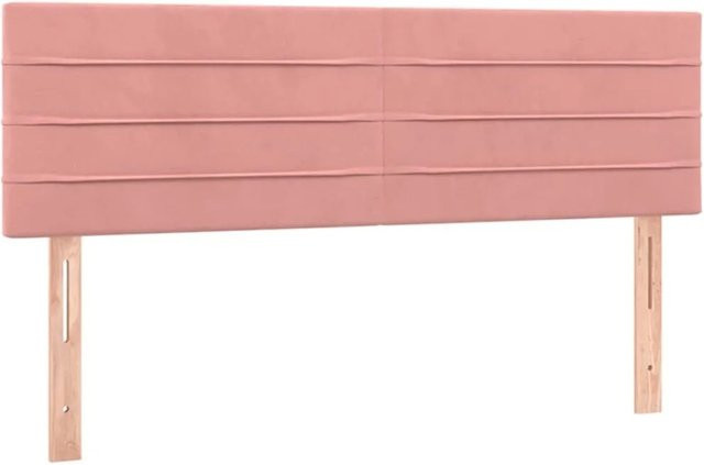 vidaXL LED Kopfteil aus Samt in Rosa mit integrierter Beleuchtung und USB-Anschluss, B/H: 144 x 78-88 cm - Bild 1
