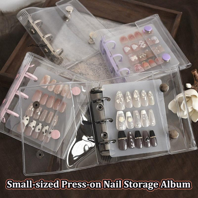 HNKMP Aufbewahrungsbuch für Fake Nails, 3 Löcher, mit Doppelschnalle - Bild 1