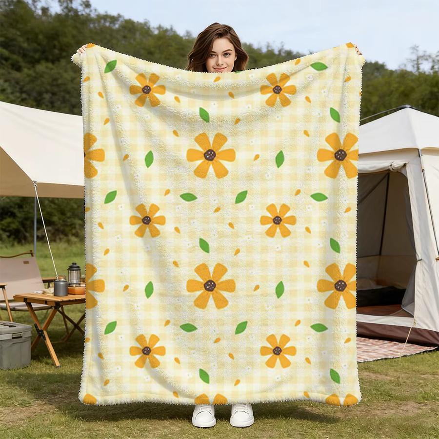 Personalisierte Outdoor-Decke von SRH mit floralem Design in Multicolour, thermisch isoliert und wasserabweisend, B/T: 150 x 100 cm - Bild 3