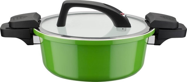GSW Energiespartopf mit Glasdeckel in Grün, Durchmesser: 24 cm, Volumen: 4 l - Bild 1