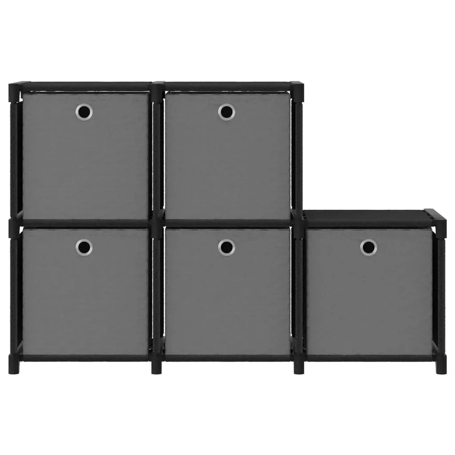 vidaXL Würfel-Regal mit 5 Boxen in Schwarz und Grau, B/T/H: 103 x 30 x 72,5 cm - Bild 2