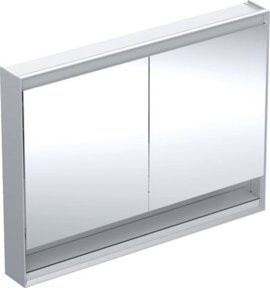 Geberit Spiegelschrank One mit 2 Türen, LED-Beleuchtung, Sensor-Schalter und Rasierersteckdose, Glas, B/H/T: 120 x 90 x 15 cm - Bild 1