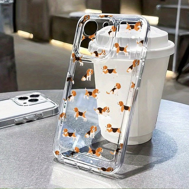 Transparente Handyhülle mit Beagle-Hunde-Print für Apple iPhone 17, 16, 15 Serien mit Fallschutz - Bild 1