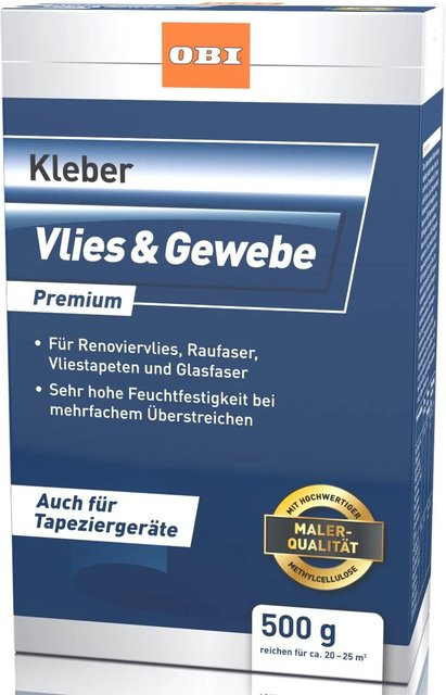OBI Kleber für Vlies und Gewebe, wasserbasiert, transparent trocknend, 500 g - Bild 1