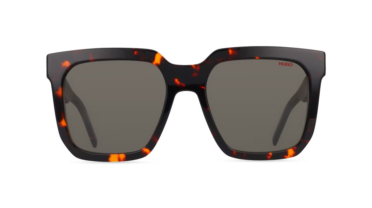 Hugo Boss HG 1218/S Sonnenbrille, Vollrand, Quadratisch, Acetat, Herren, braun, grau - Bild 1