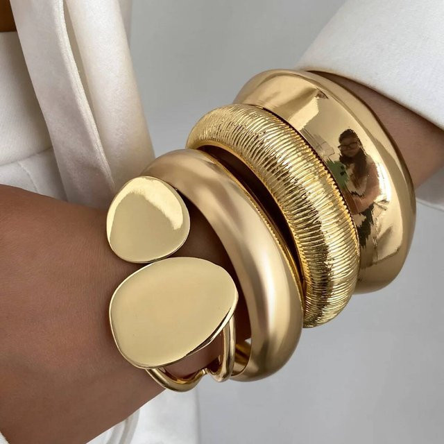 IngeSight.Z Armreif, Gold, Vintage, Damen - Bild 1